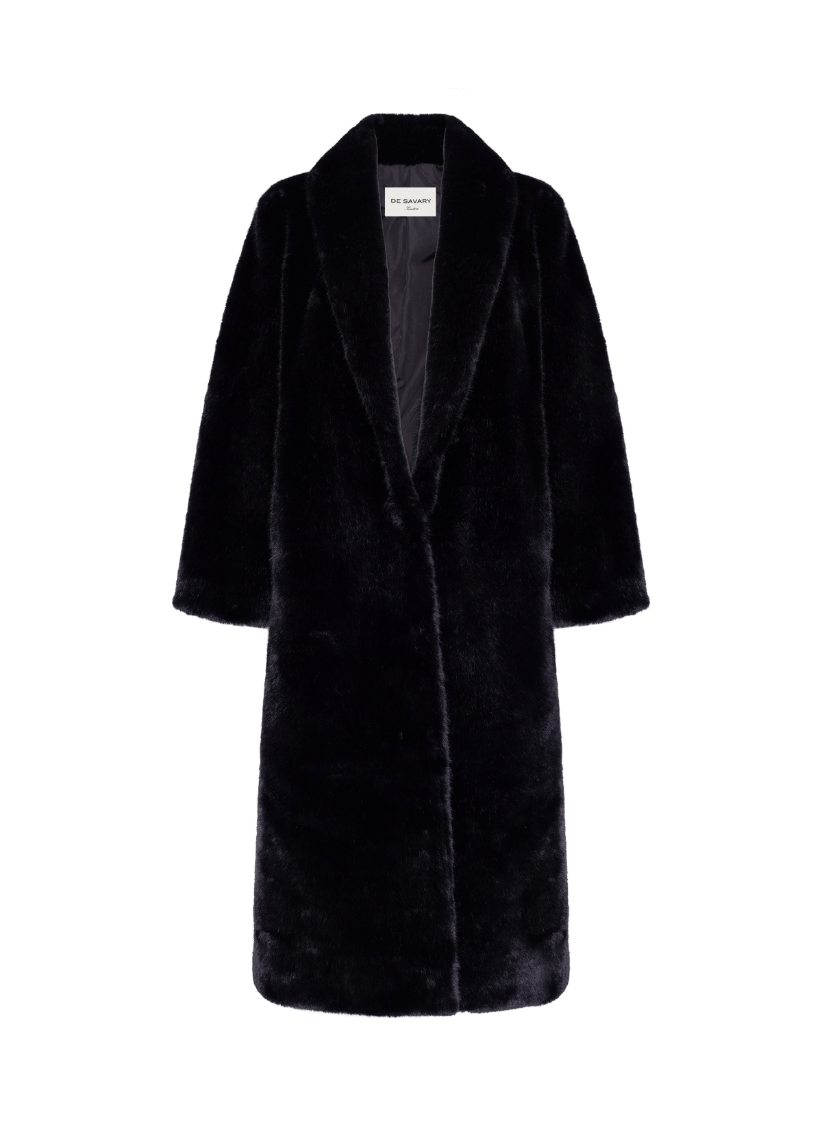 Tall Black Maxi Faux Fur Coat