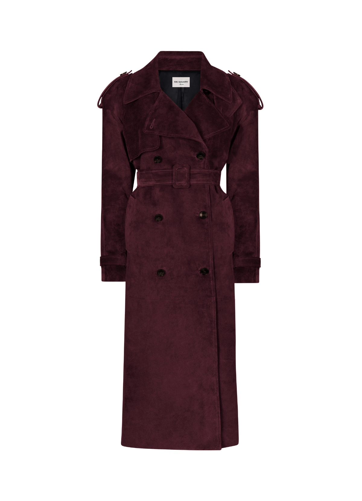 Burgundy Suede Trench Coat – de Savary London