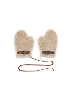 Cream Teddy Mittens