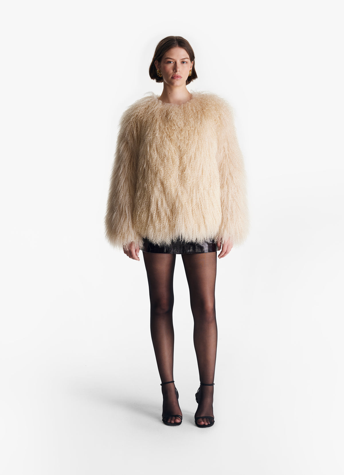 BCBGMAXAZRIA Runway Victor 2024 Mongolian Shearling Jacket