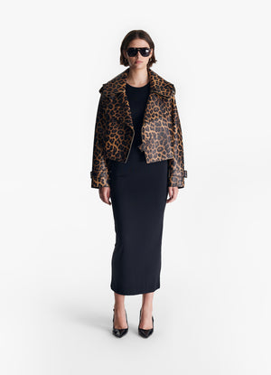 Leopard Oversized Leather Jacket