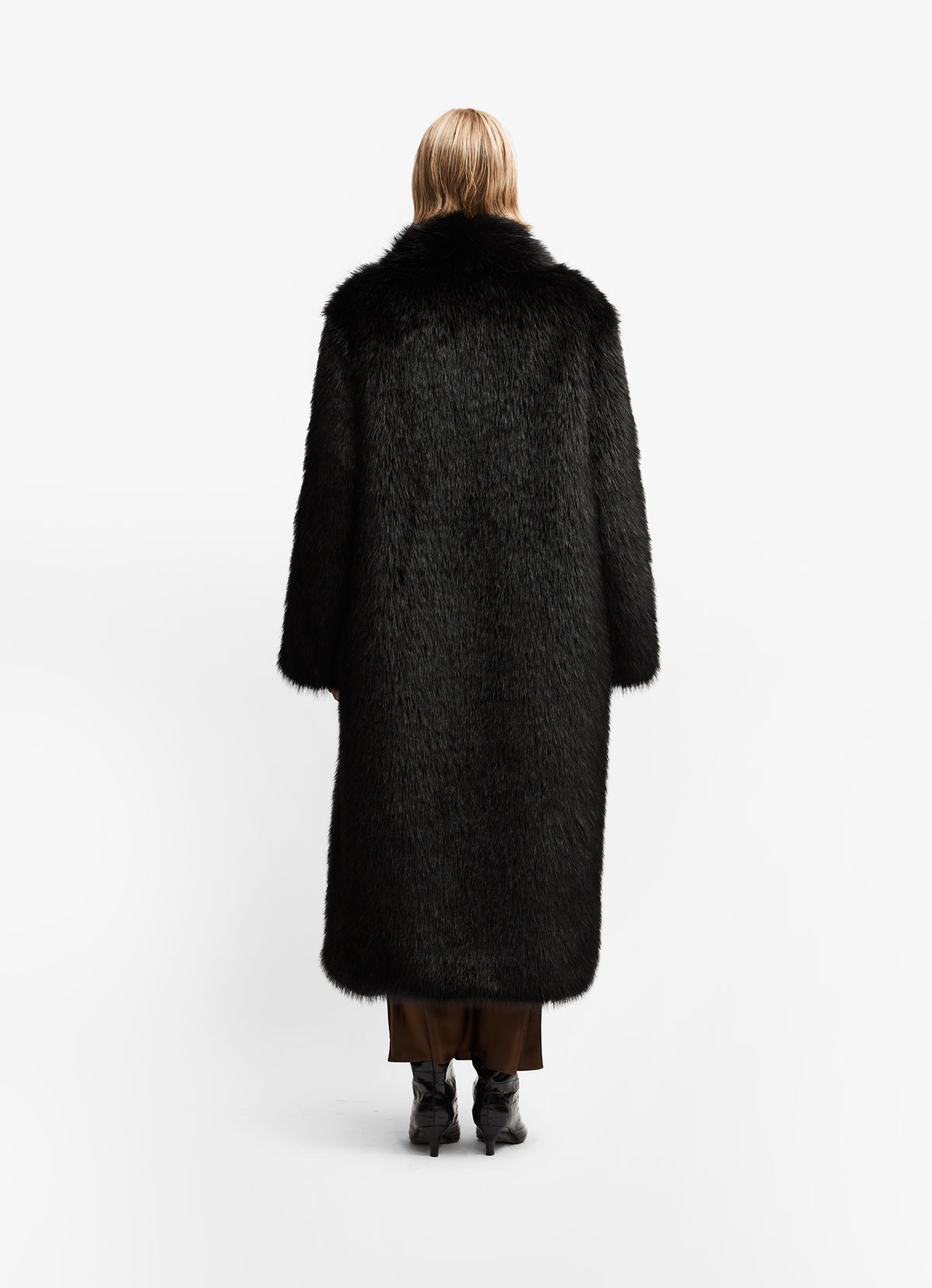 Black Luxe Maxi Faux Fur Coat