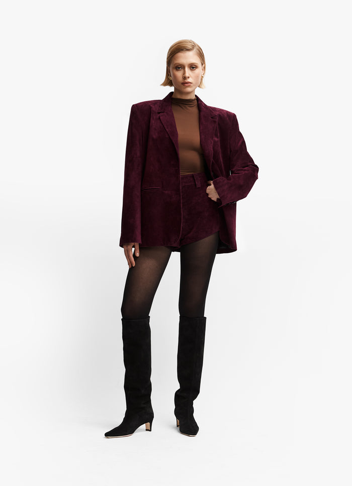 Burgundy Suede Blazer