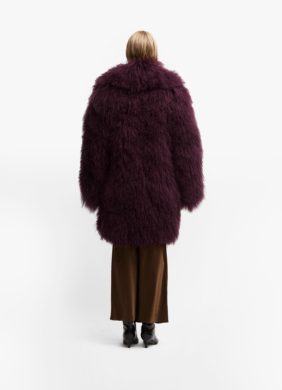 Burgundy Long Mongolian Coat