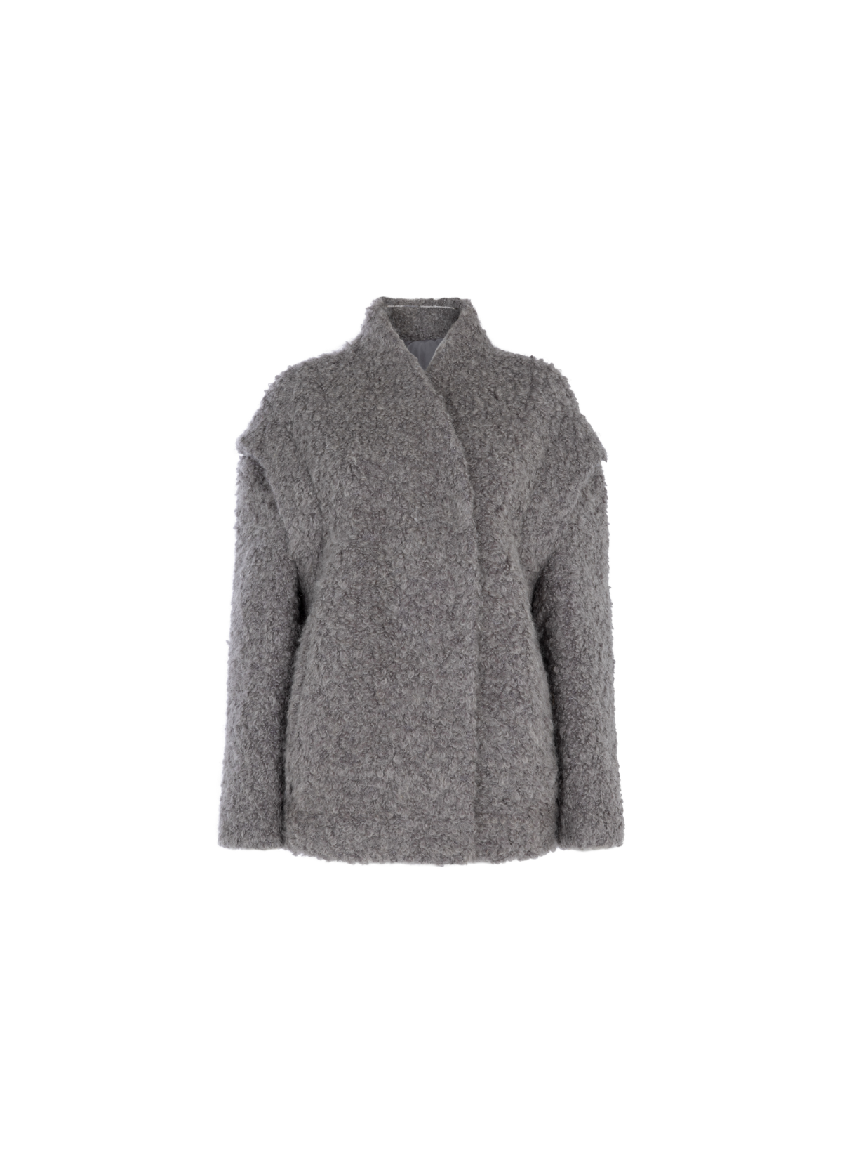 Grey Boucle Bomber