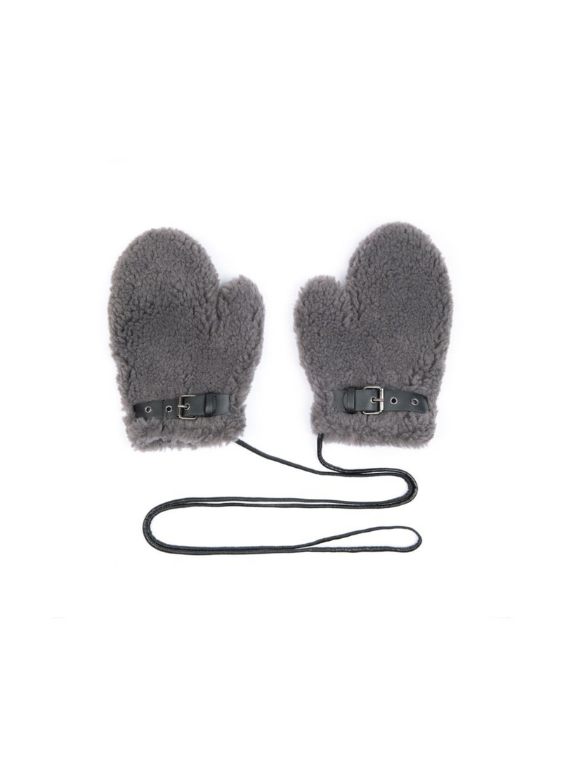 Grey Teddy Mittens