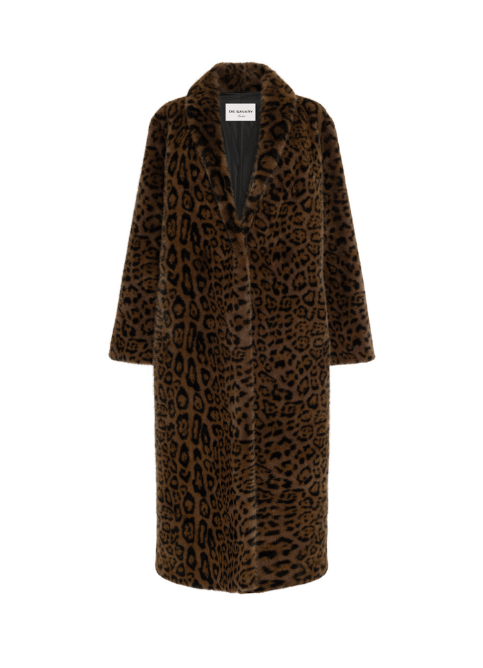 Leopard Print Faux Fur Coat