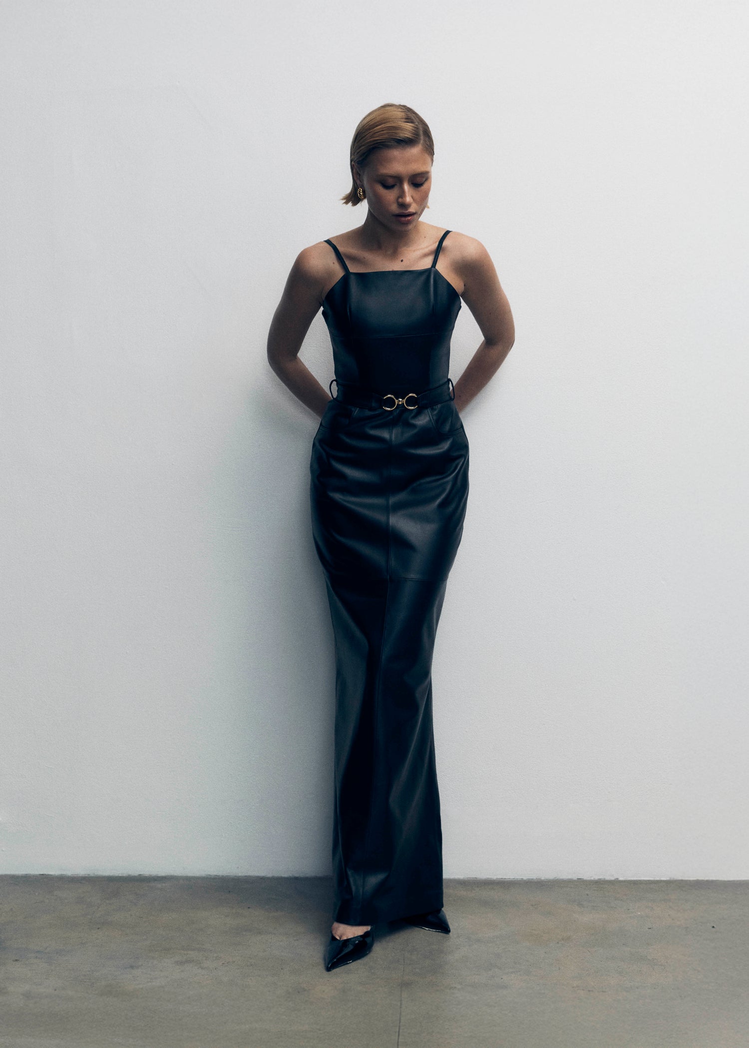 Black Leather Maxi Dress