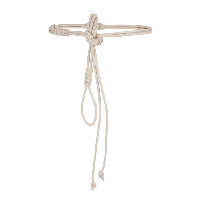 Cream Vegan Leather Rope Belt