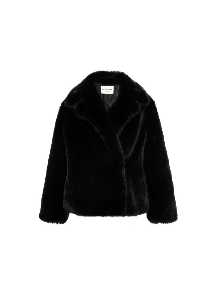 Black Faux Fur Coat