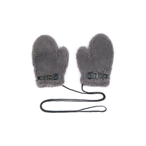 Grey Teddy Mittens